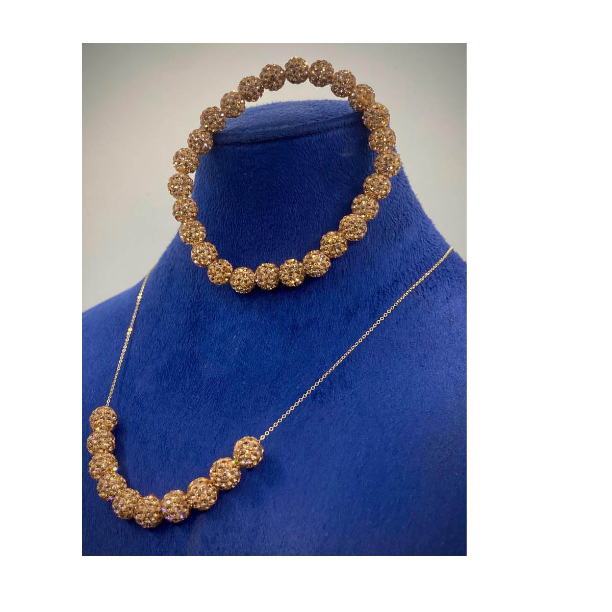 18K Real Gold Necklace And Bracelet Set 139 Embellish Gold