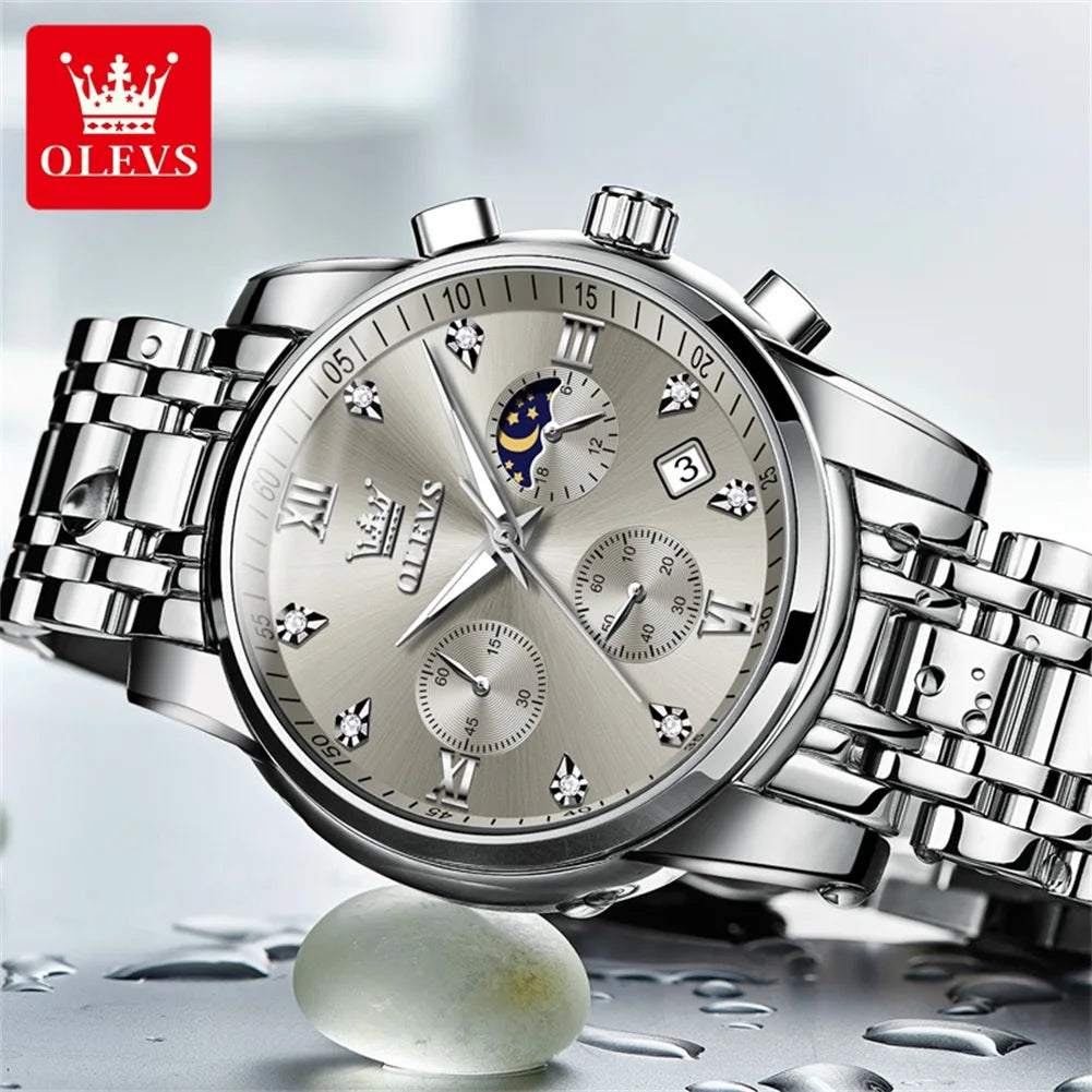 OLEVS 2858 Quartz Watch for Men - Olevs - Embellish Gold Jewelry & Diamond