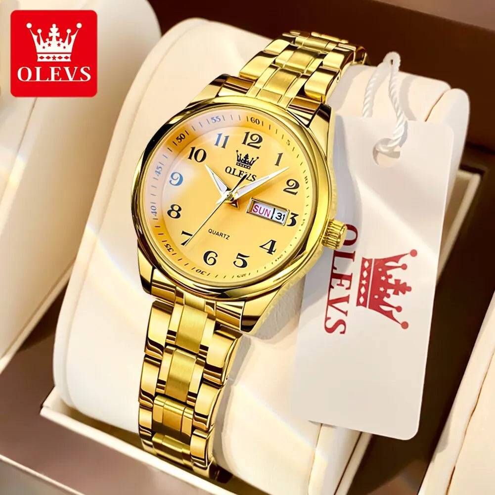 OLEVS Luxury Quartz Watch for Women - Olevs - Embellish Gold Jewelry & Diamond