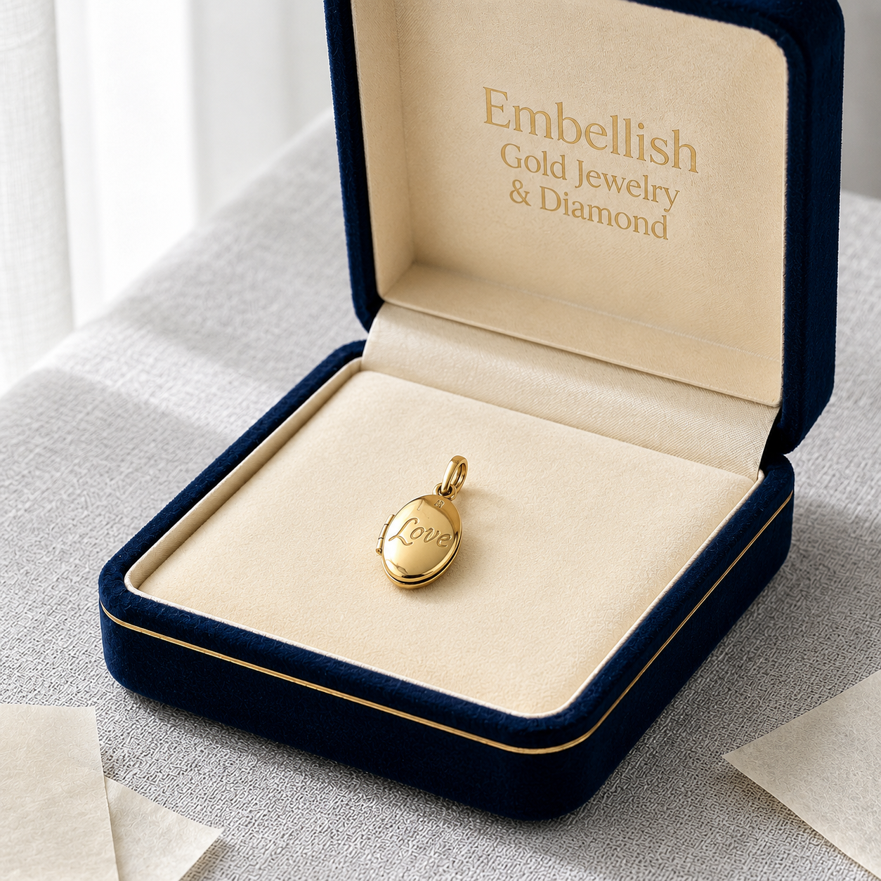 18k Gold Love Locket Pendant