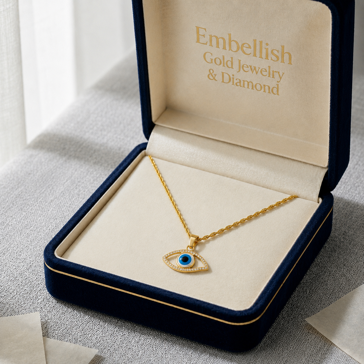 18k Gold Amulet Necklace - 18k Gold Necklace - Embellish Gold