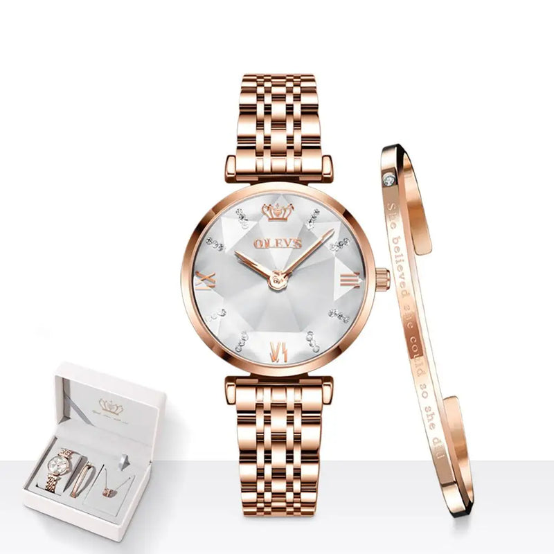 OLEVS New Women Luxury Jewel Quartz Watches - Olevs - Embellish Gold Jewelry & Diamond