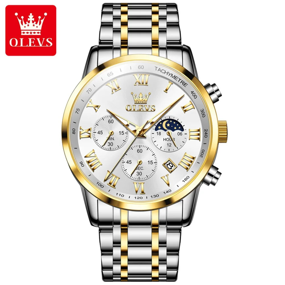 OLEVS Luxury Quartz Watch for Men - Olevs - Embellish Gold Jewelry & Diamond