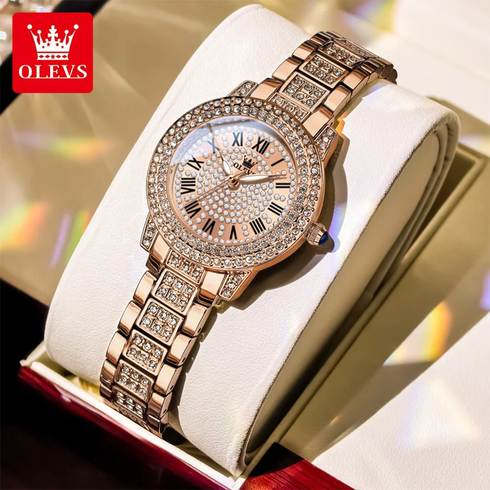 OLEVS 9943 Luxury Diamond Women Watch - Olevs - Embellish Gold Jewelry & Diamond