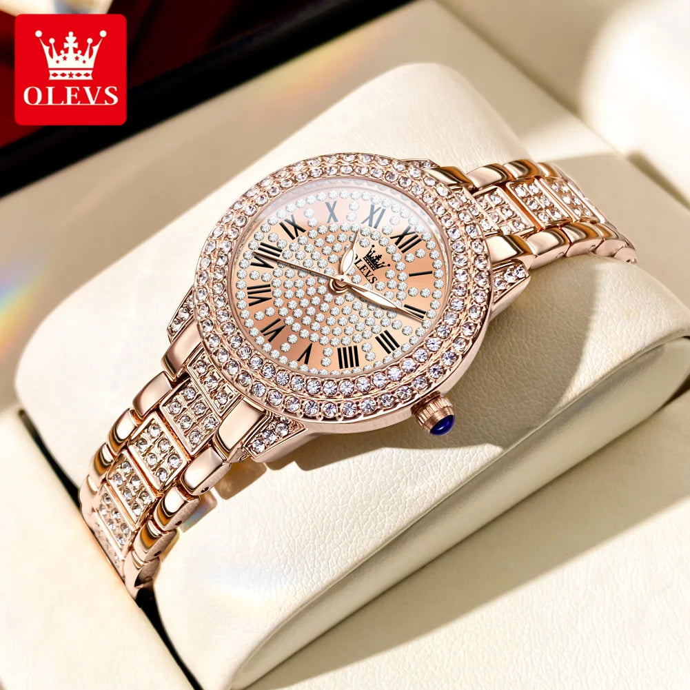 OLEVS 9943 Original Diamond Watch for Women - Olevs - Embellish Gold Jewelry & Diamond