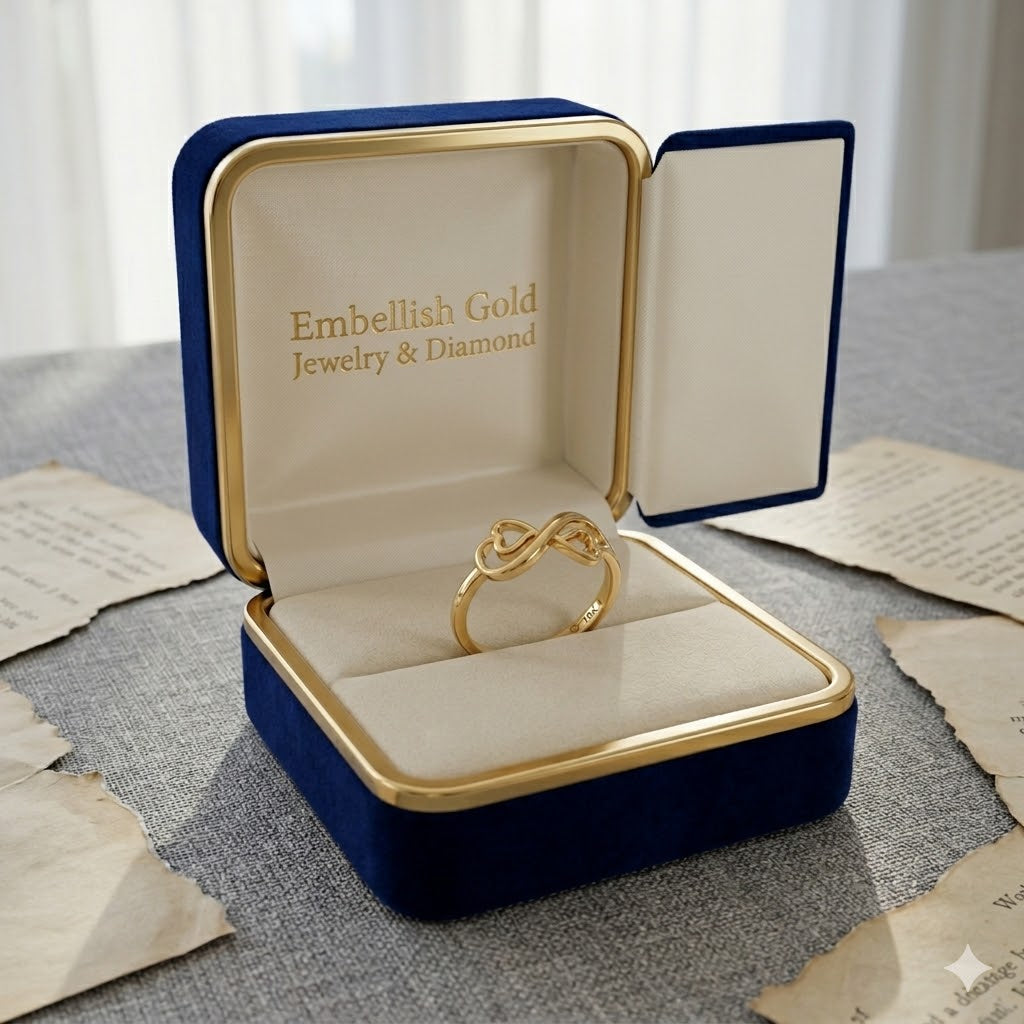 18k Gold Double Layer Infinity Ring