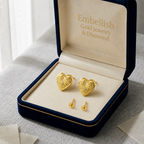 18K Real Gold IND Heart Earrings