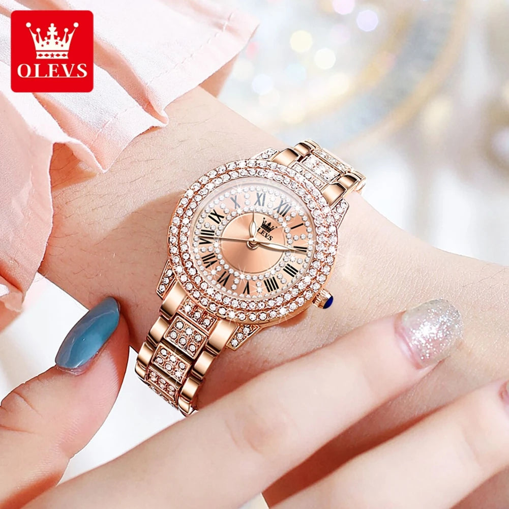 OLEVS 9943 Original Diamond Watch for Women - Olevs - Embellish Gold Jewelry & Diamond