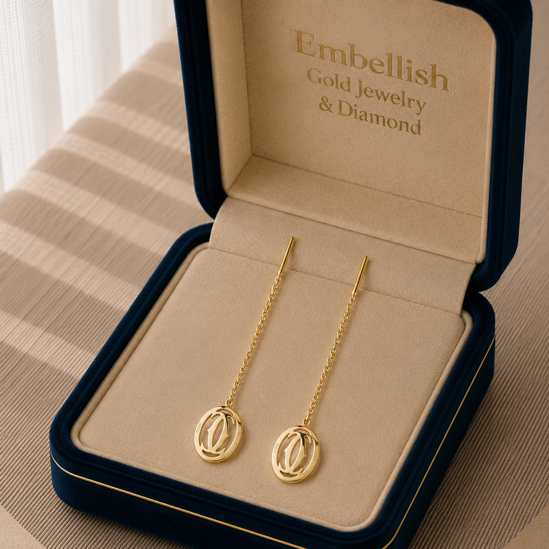 18k Gold Branded Inspired Tictac Earrings - 18k Gold Earrings - Embellish Gold Jewelry & Diamond