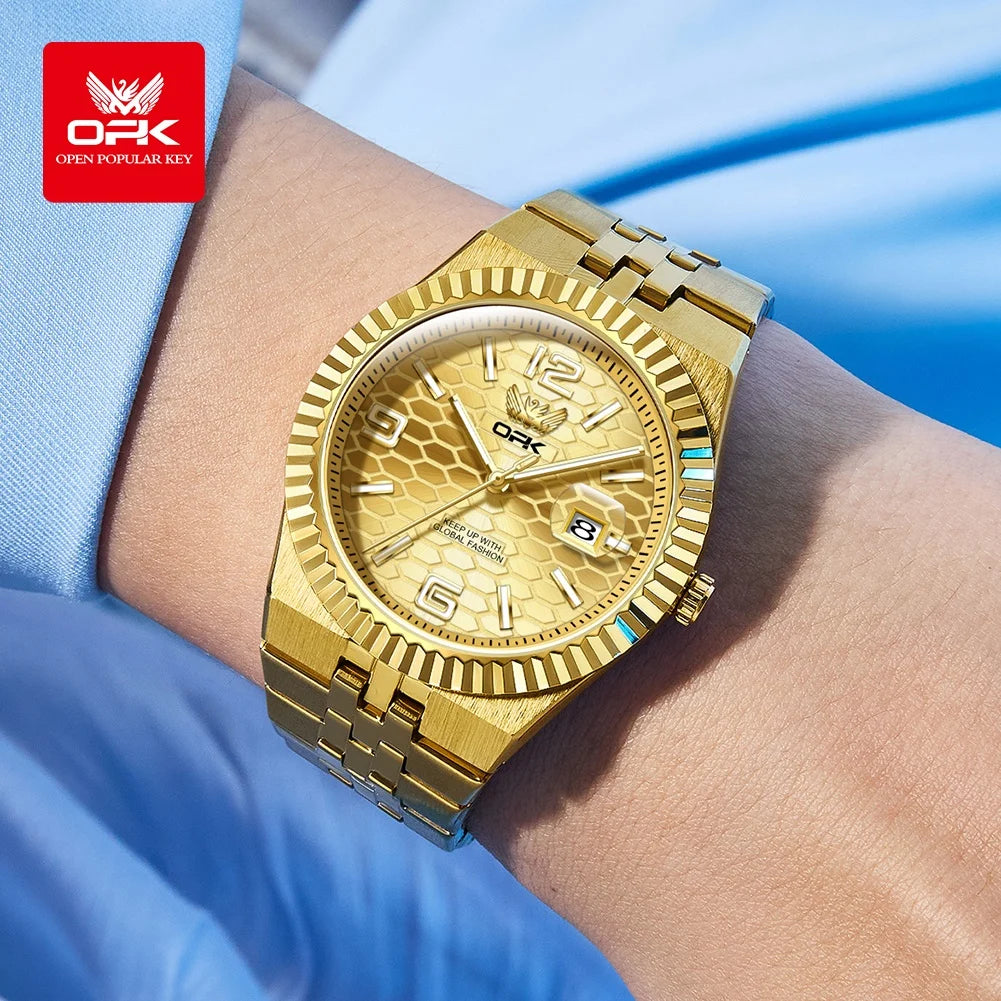 OPK 8186 Business Men's Watch - Olevs - Embellish Gold Jewelry & Diamond