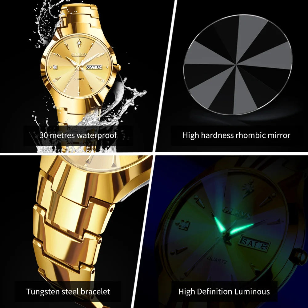 OLEVS 8697 Watches Man - Festive Collection - Embellish Gold Jewelry & Diamond