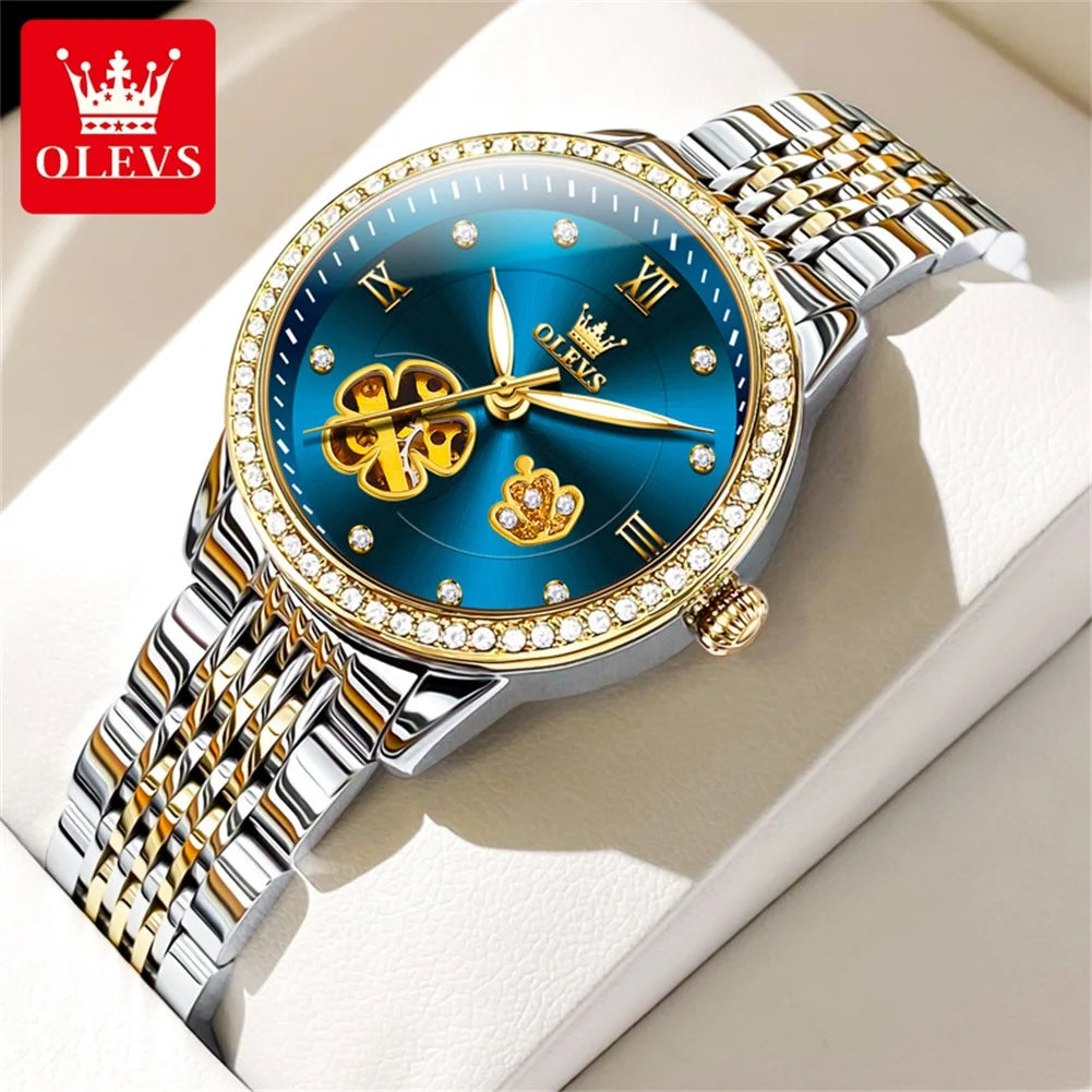 OLEVS 6706 New Women's Watch - Festive Collection - Embellish Gold Jewelry & Diamond