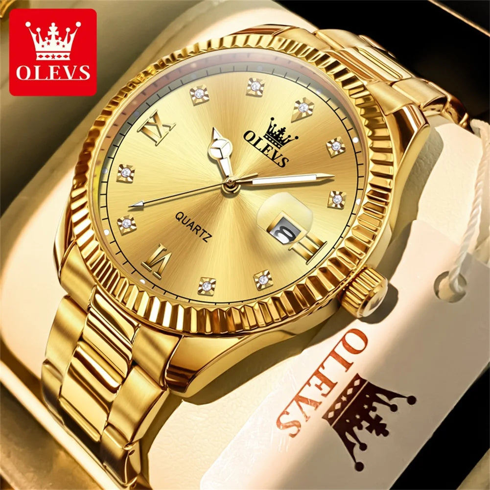 OLEVS Brand Men's Watch - Olevs - Embellish Gold Jewelry & Diamond