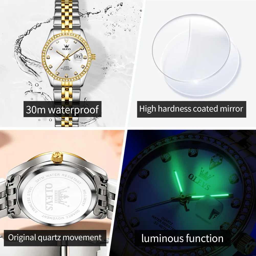 OLEVS Top Brand Women's Watches - Olevs - Embellish Gold Jewelry & Diamond