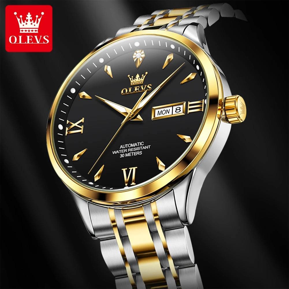 OLEVS 9956 Men's Watches - Festive Collection - Embellish Gold Jewelry & Diamond