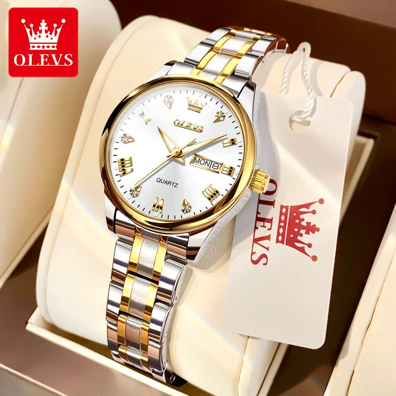 OLEVS 5563 New Fashion Women Quartz Watch - Olevs - Embellish Gold Jewelry & Diamond