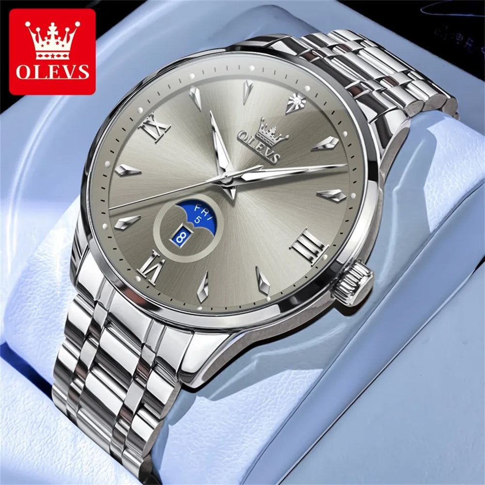 OLEVS Moon Phase men's watches - Olevs - Embellish Gold Jewelry & Diamond
