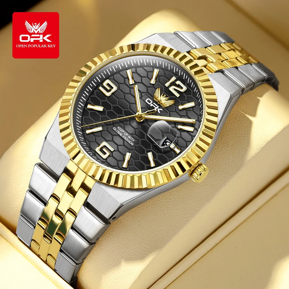OPK 8186 Business Men's Watch - Olevs - Embellish Gold Jewelry & Diamond