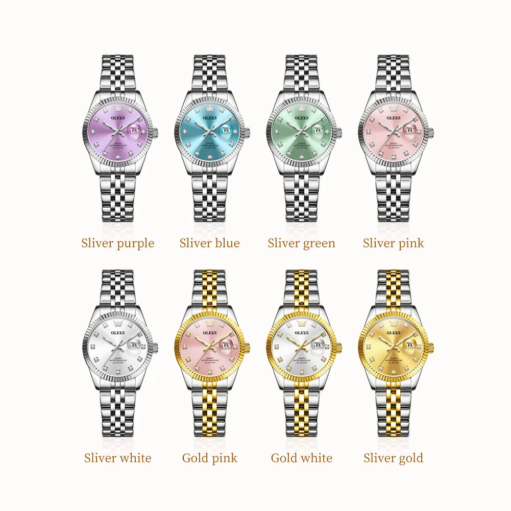 OLEVS Watches Womens 3705 - Olevs - Embellish Gold Jewelry & Diamond