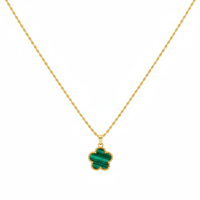 18k Gold Green Star Necklace - 18k Gold Necklace - Embellish Gold