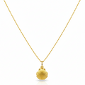 Gold necklace with a shell pendant on a white background