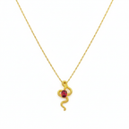 18k Gold Red Dragon Necklace