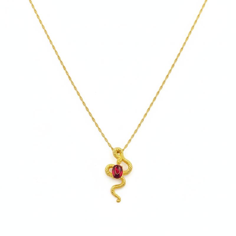 18k Gold Red Dragon Necklace - مجموعة احتفالية - Embellish Gold