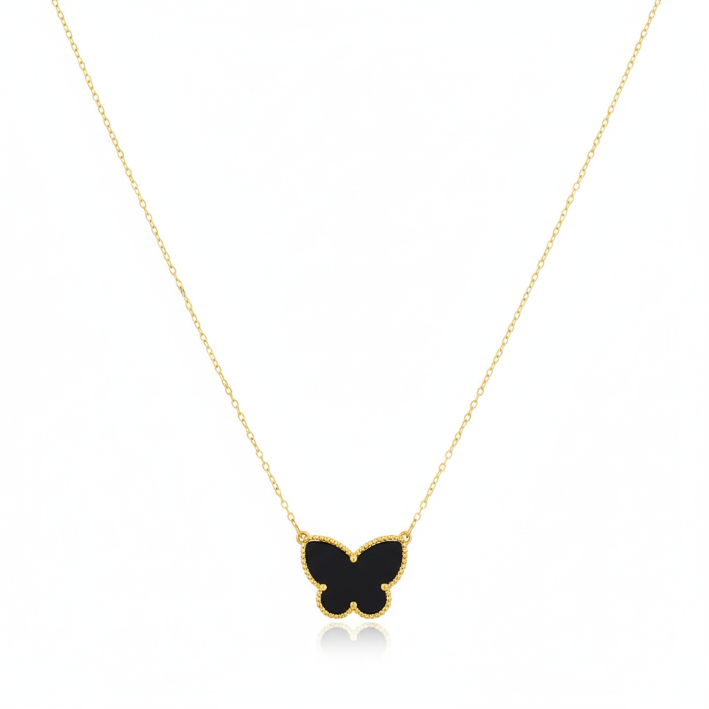 18k Black Butterfly Necklace