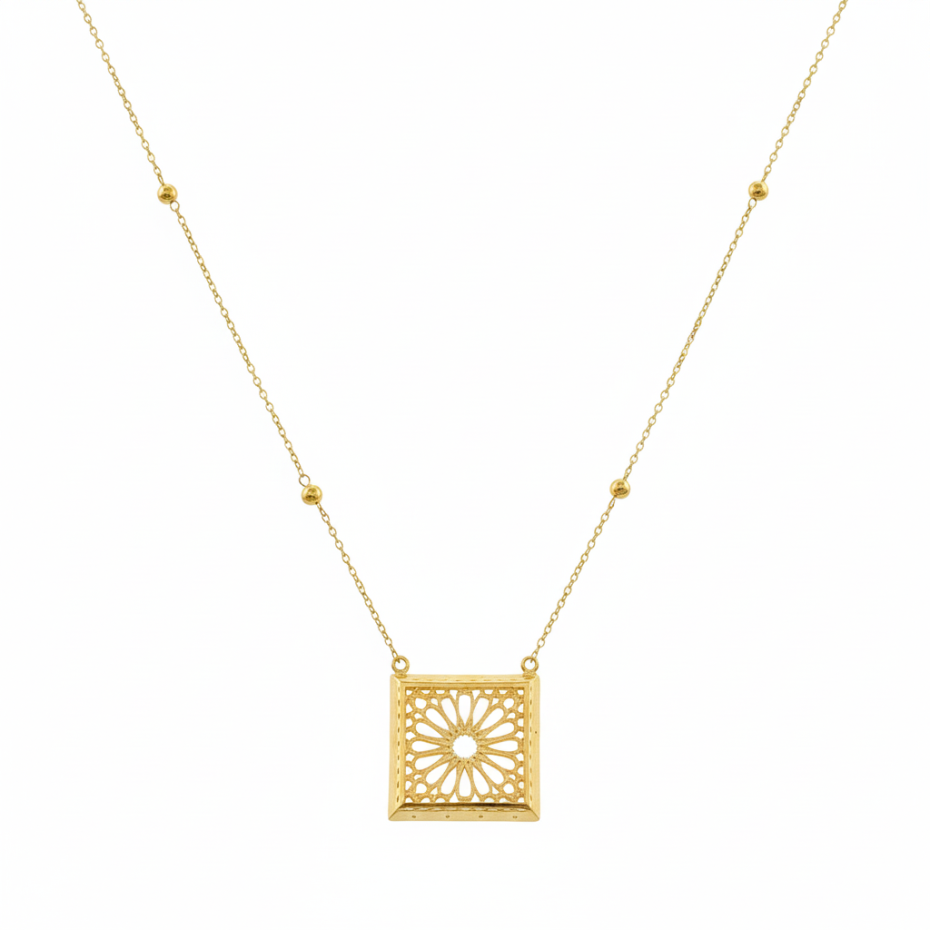 18k Gold Arabic Style Necklace