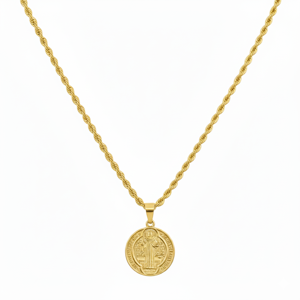 18k Gold Religious Necklace - 18k Gold Necklace - Embellish Gold