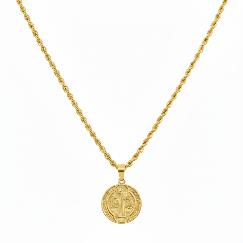 18k Gold Religious Necklace - 18k Gold Necklace - Embellish Gold