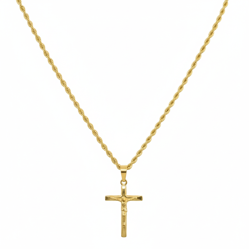 18k Gold Crucifix Necklace - ad collection - Embellish Gold