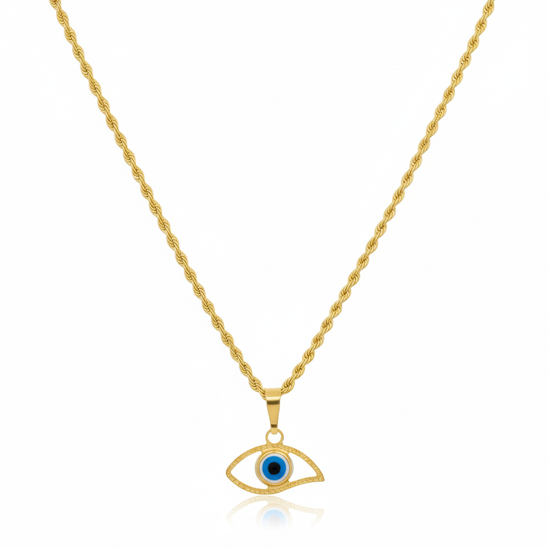 18k Gold Amulet Necklace - 18k Gold Necklace - Embellish Gold