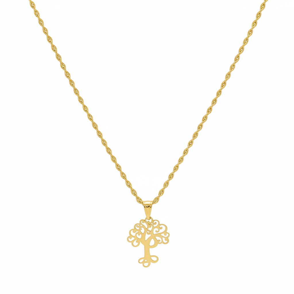 18k Gold Nature Inspired Necklace - 18k Gold Necklace - Embellish Gold