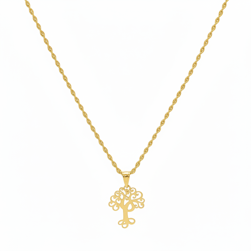 18k Gold Nature Inspired Necklace - 18k Gold Necklace - Embellish Gold