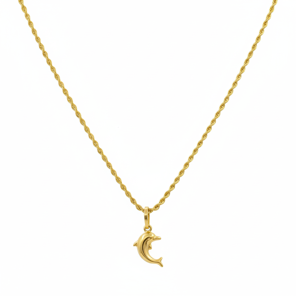 18k Gold Dolphin Necklace