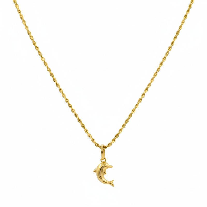 18k Gold Dolphin Necklace - مجموعة متميزة - Embellish Gold