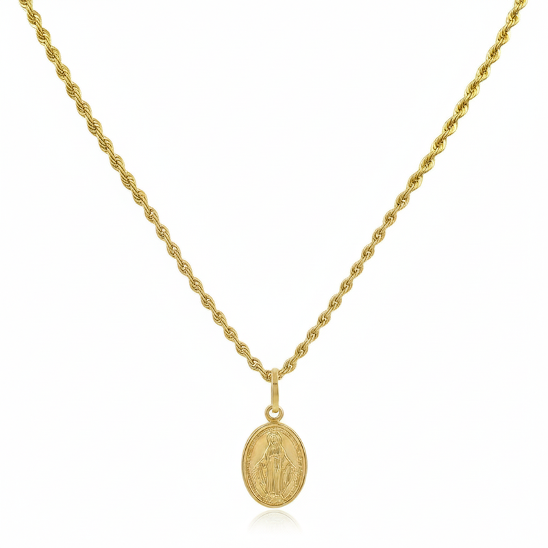 18k Gold Religious Inspired Necklace - ad collection - Embellish Gold