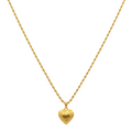 18k Gold Heart Stripe Necklace