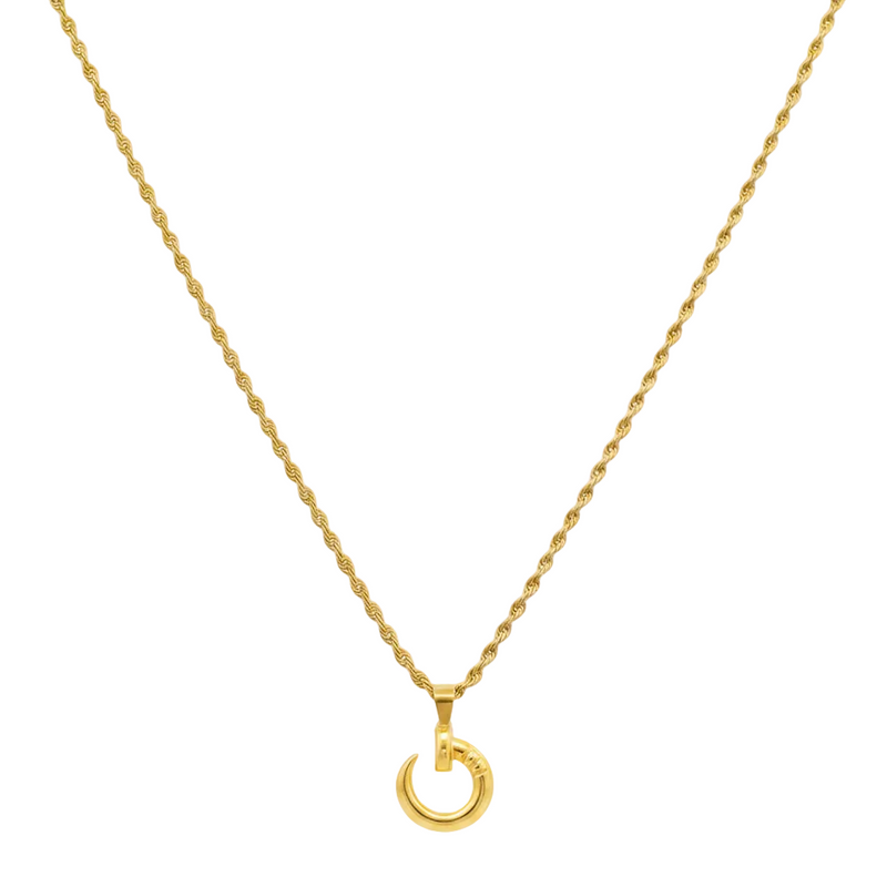 18k Gold Nail Necklace - 18k Gold Necklace - Embellish Gold