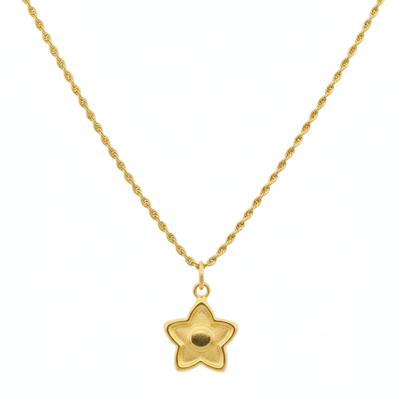 18k Gold Star Dot Necklace - 18k Gold Necklace - Embellish Gold