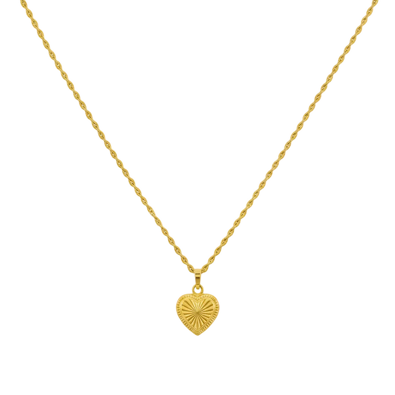 18k Gold Heart Lines Necklace - ad collection - Embellish Gold