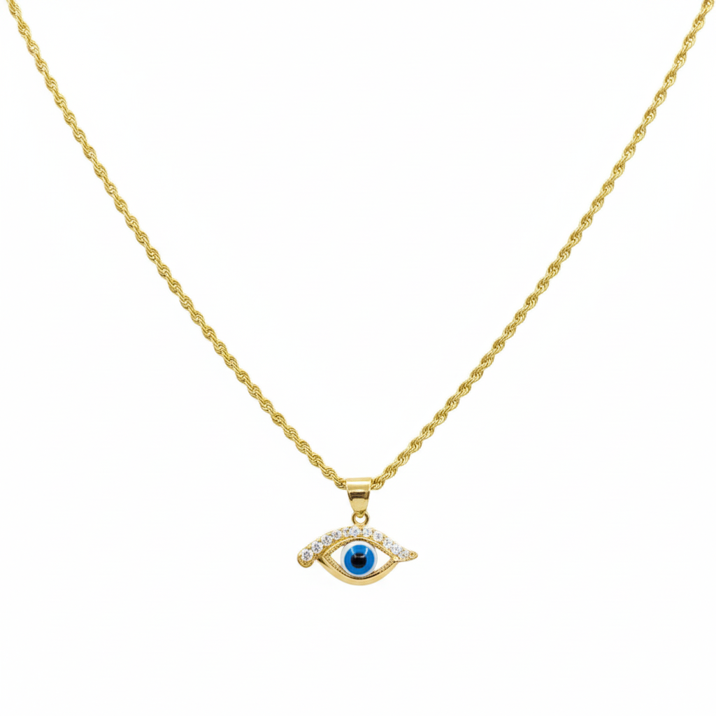 18k Gold Amulet Stone Necklace