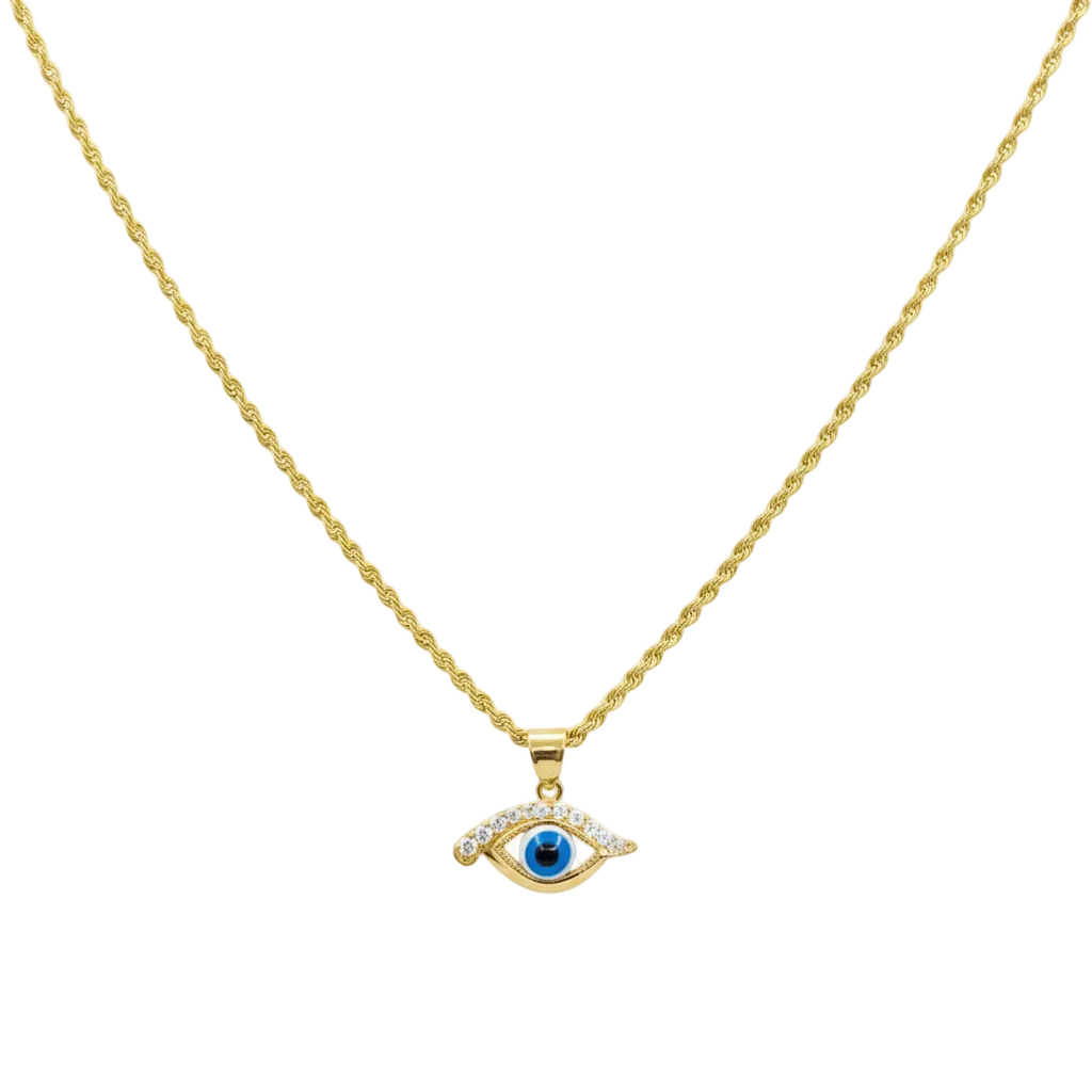 18k Gold Amulet Stone Necklace