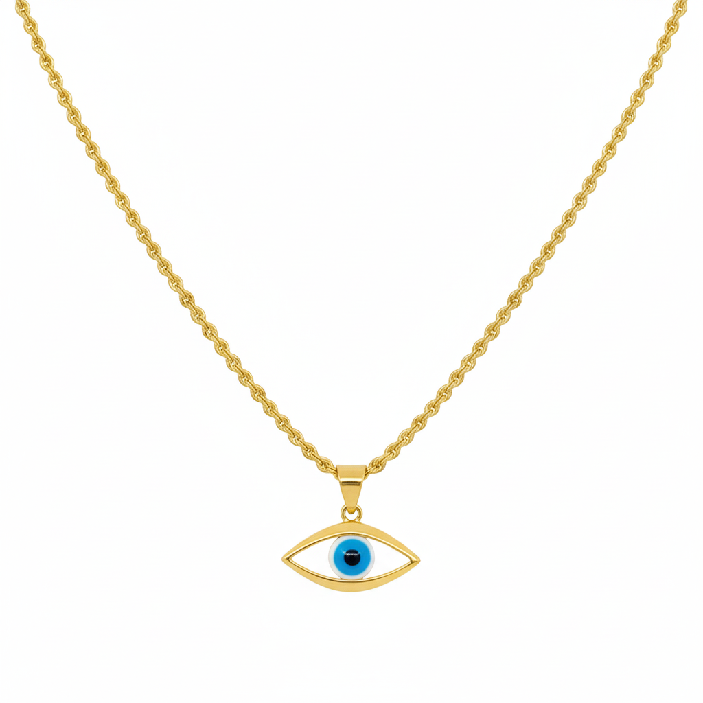18k Gold Plain Amulet Necklace