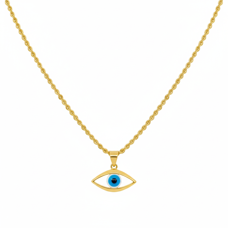 18k Gold Plain Amulet Necklace - 18k Gold Necklace - Embellish Gold