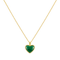 18k Gold Malachite Heart Necklace