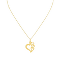 Gold necklace with triple heart pendant on fine chain, minimalist jewelry design
