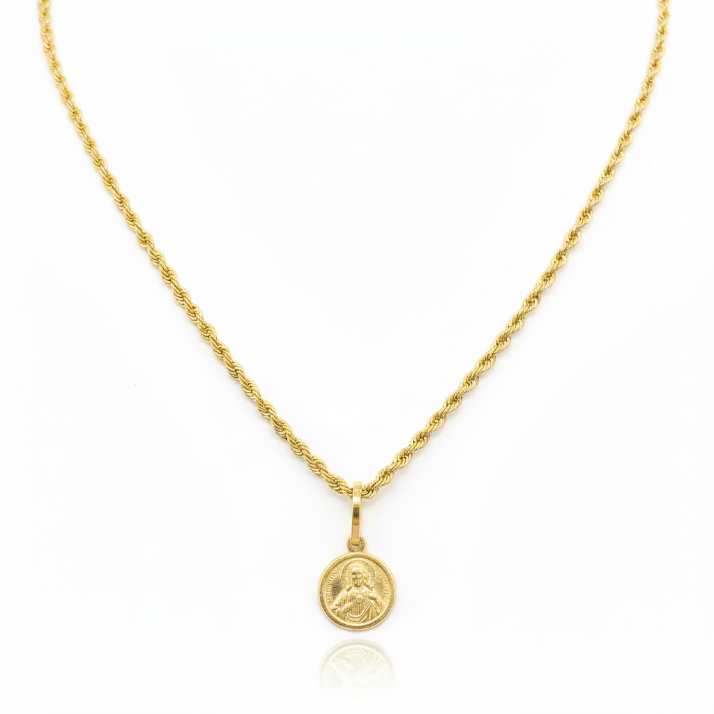 18K Real Gold Jesus Necklace