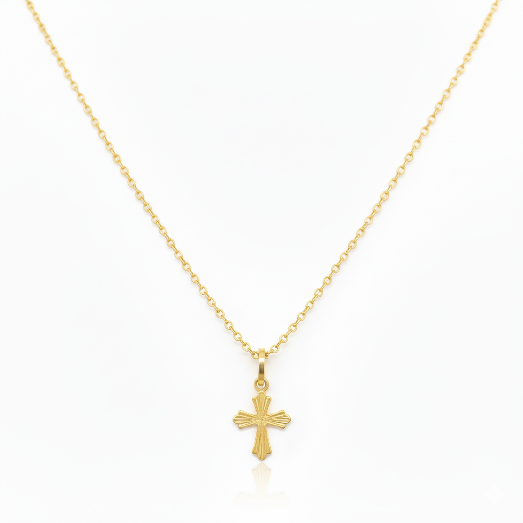 18K Gold Cross Necklace